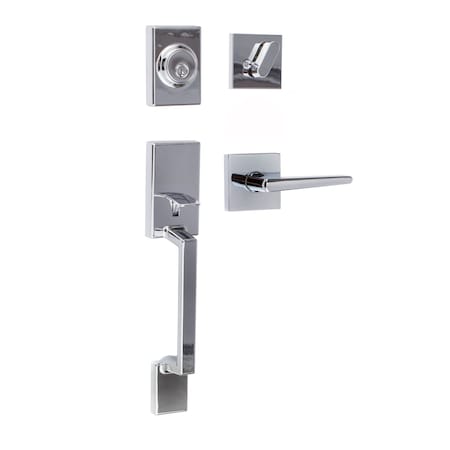 Sure-Loc Hardware Sure-Loc Hardware Stockholm Handleset, Basel Square Handleset Trim, Polished Chrome SH507-S-BS-SQ 26